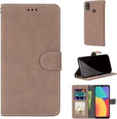 Voor Alcatel 1L (2021) Retro Frosted Horizontale Flip PU Leren Case met Houder & Kaartsleuven & Portemonnee & Fotolijst (Crème Kleur)