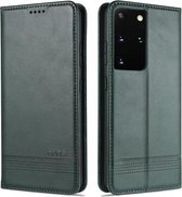 Voor Samsung Galaxy S21 5G AZNS Magnetische Kalf Textuur Horizontale Flip Leren Case met Kaartsleuven & Houder & Portemonnee (Donkergroen)