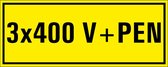 3 x 400 v+pen sticker 250 x 100 mm