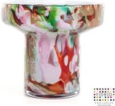 Design vaas evoluon small - Fidrio MIXED COLOURS - glas, mondgeblazen bloemenvaas - diameter 18 cm hoogte 16,5 cm