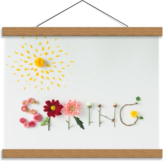 Schoolplaat – ''Spring'' van Bloemen - 40x30cm Foto op Textielposter (Wanddecoratie op Schoolplaat)