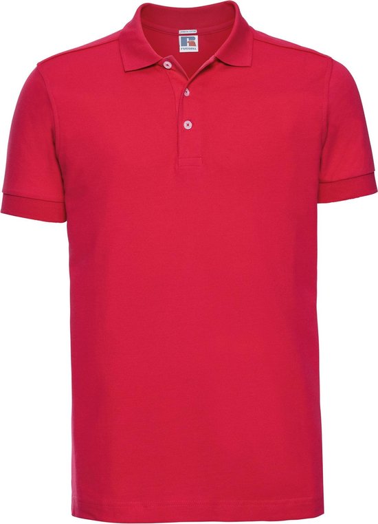 Russell Heren Rekken Korte Mouw Poloshirt (Klassiek rood)