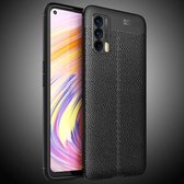 Voor OPPO Realme V15 Litchi Texture schokbestendig TPU-hoesje (zwart)