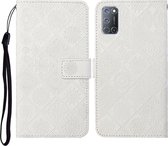 Voor OPPO A92 / A72 / A52 Etnische stijl Reliëfpatroon Horizontale flip lederen tas met houder & kaartsleuven & portemonnee & lanyard (wit)