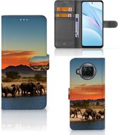 Wallet Book Case Xiaomi Mi 10T Lite Telefoon Hoesje Olifanten