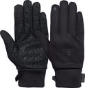 Zwarte Nomad handschoenen, één met anti-slipprint op de handpalm en de ander met logo.