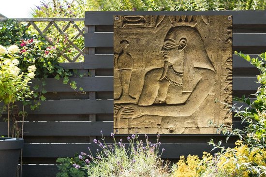 Oeuvre du Temple d'Horus affiche de jardin toile en vrac 100x100 cm - Toile de jardin / Toile d'extérieur / Peintures pour l'extérieur (décoration de jardin)