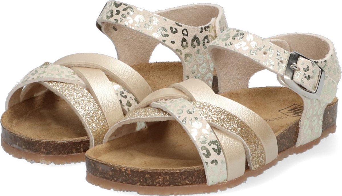 Est1842 121002-594 Meisjes Platte Sandalen - Goud - Leer - Gesp | bol.com