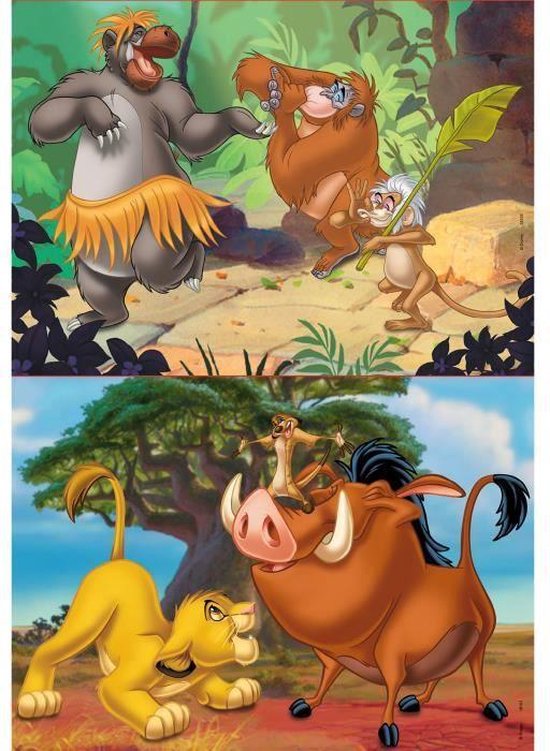 Educa puzzel - Disney Leeuwenkoning en Jungleboek - 2 x 20 stukjes - Educa