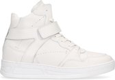 Sacha - Dames - Halfhoge witte leren sneakers - Maat 39