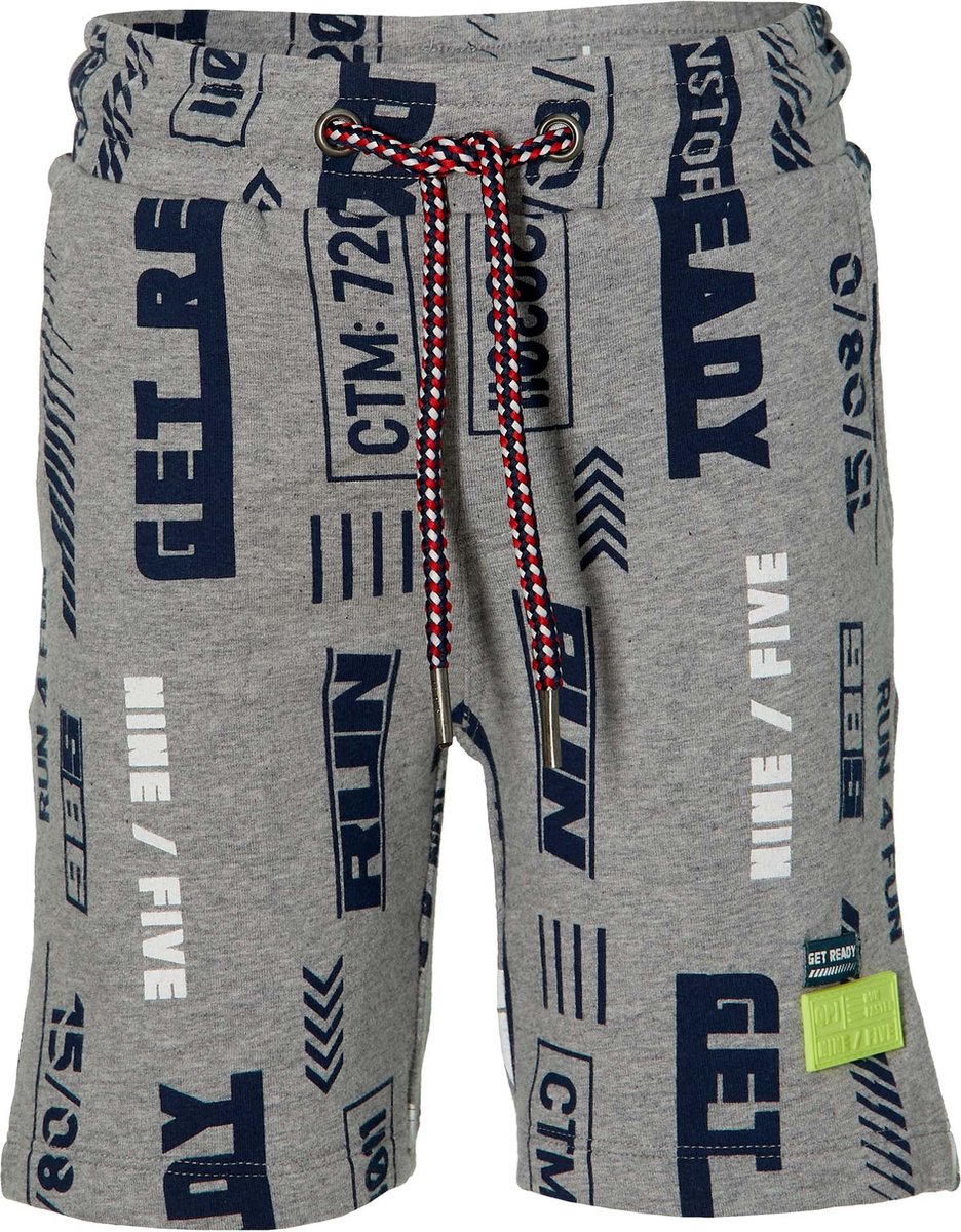 Quapi jongens korte joggingbroek Florian Grey Melee Tekst - maat 110/116