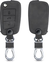 kwmobile autosleutelbehuizing geschikt voor VW Golf 7 MK7 3-knops autosleutel - Sleutelbehuizing autosleutel - Sleutelhoes in donkergrijs