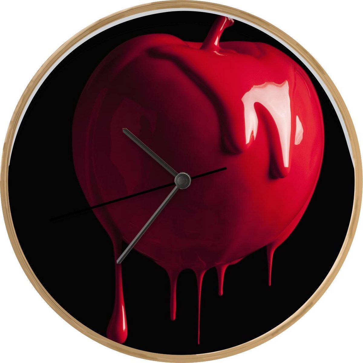 Klok Liquid Art Ø 30 cm - Pomme dégoulinante - Moderne - Horloge murale  couleur bois... | bol.com