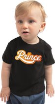 Prince Koningsdag t-shirt zwart peuter jongen/meisje 98 (13-36 maanden)