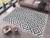 Modern vloerkleed ruiten Aztec - grijs/crème 80x150 cm