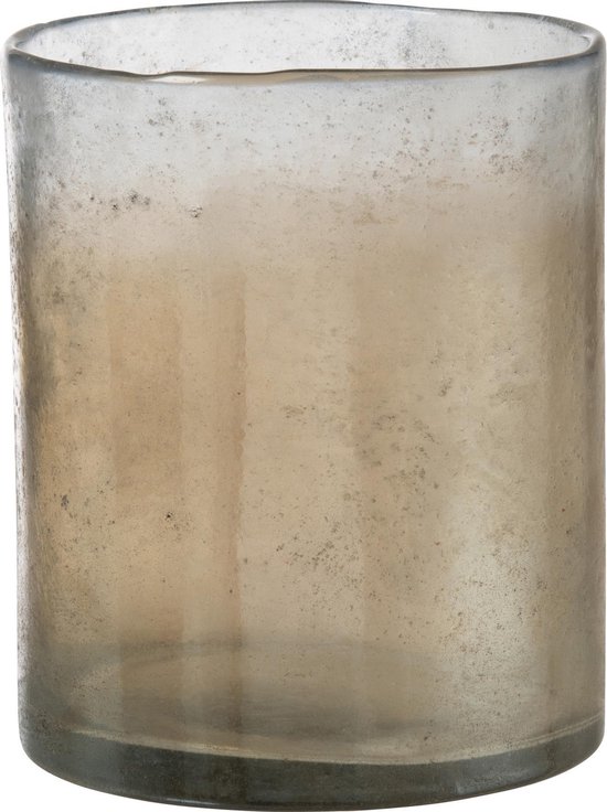 J-Line windlicht Smokey Cilinder - glas - beige - large