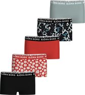 Björn Borg Fourflower Spicy Orange - 5-pack meisjes minishorts maat 170