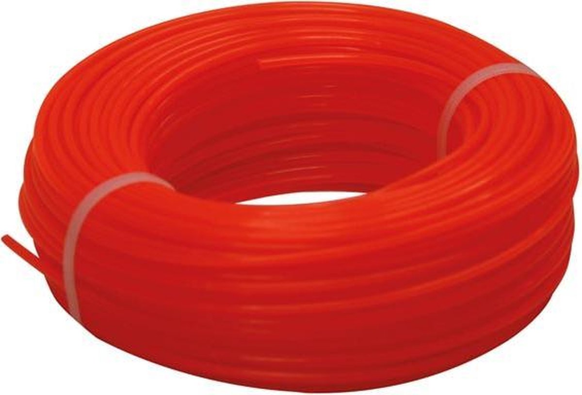 Toolland Trimmerdraad, nylon, rood, 2.4 mm, 50 m