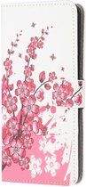 Samsung Galaxy A52 / A52S Hoesje Wallet Book Case met Print Bloem