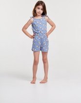 Woody jumpsuit meisjes - blauw - cavia all-over print - 211-1-OND-Z/959 - maat 128
