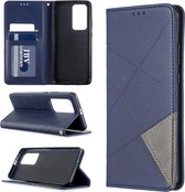 Voor Huawei P40 Pro Rhombus Texture Horizontal Flip Magnetische lederen tas met houder & kaartsleuven & portemonnee (blauw)