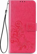 Motorola One Fusion Plus Hoesje - Mobigear - Clover Serie - Kunstlederen Bookcase - Roze - Hoesje Geschikt Voor Motorola One Fusion Plus