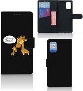 Wallet Book Case Geschikt voor Samsung Galaxy A02s Flip Cover Geschikt voor Samsung M02s GSM Hoesje Giraffe