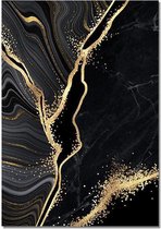 Canvas Experts Doek Met Exclusief Zwart Gouden Accenten (B) Leuk Om Te Combineren! Maat 60x90CM *ALLEEN DOEK MET WITTE RANDEN* Wanddecoratie | Poster | Wall Art | Canvas Doek | Voo