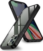 Apple iPhone 12 Pro Max Hoesje - Mobigear - Crystal Serie - Hard Kunststof Backcover - Transparant / Zwart - Hoesje Geschikt Voor Apple iPhone 12 Pro Max