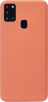 ADEL Premium Siliconen Back Cover Softcase Hoesje Geschikt voor Samsung Galaxy A21s - Oranje