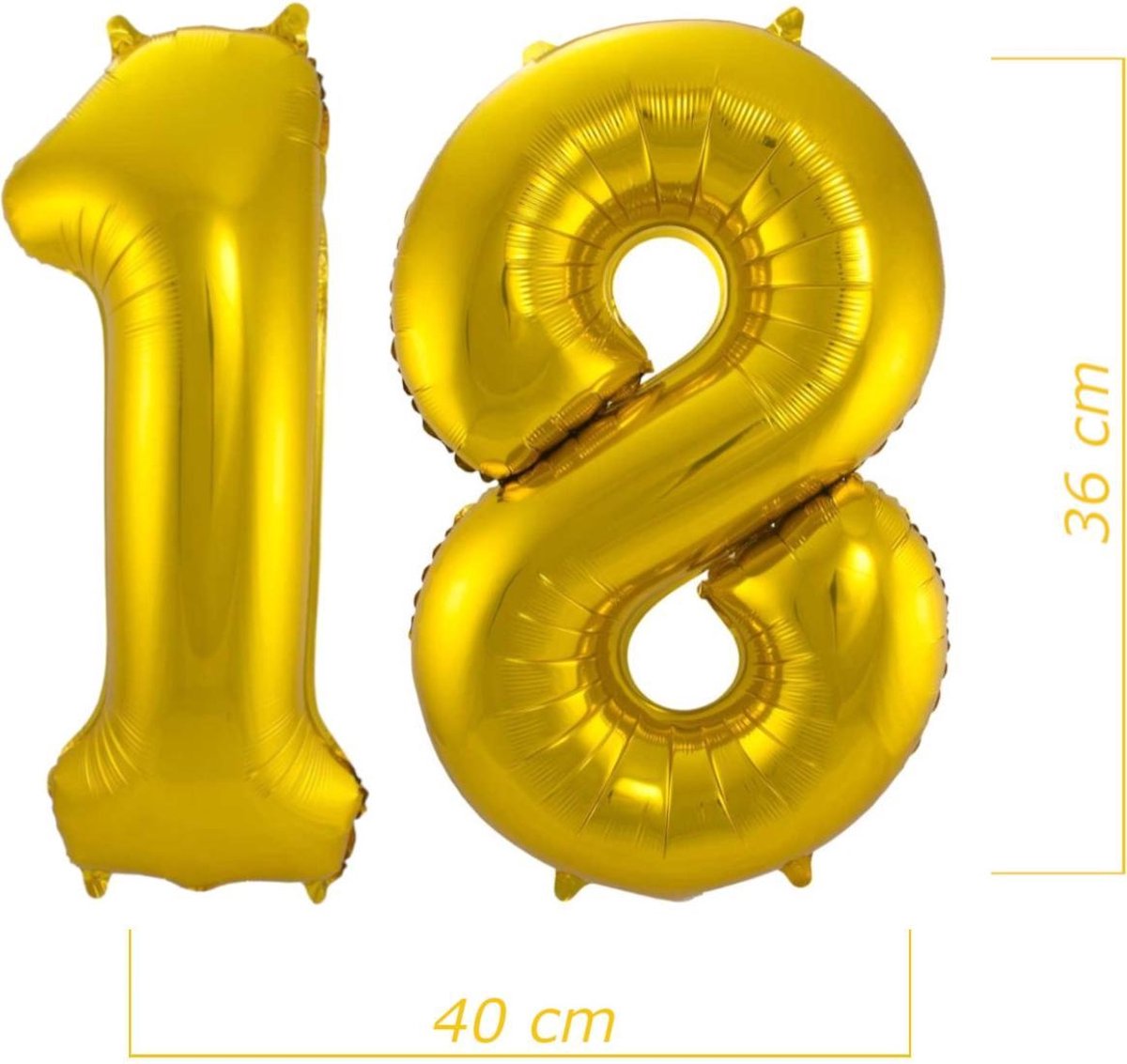 SMARCY Ballon pour Le 18ème Anniversaire Décoration de 18 Ans Grands Chiffres 1 et 8 Doré 