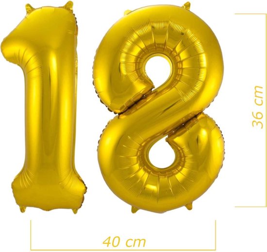 Décoration chiffre anniversaire verticale 18 ans or 11 cm