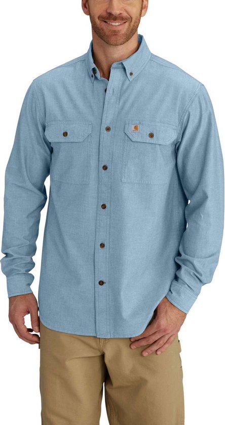 Carhartt Hemd L/S Fort Solid Shirt Blue Chambray-L