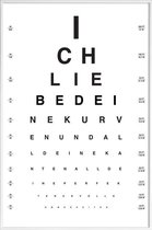 JUNIQE - Poster met kunststof lijst Eye Chart Ich Liebe Dich -40x60