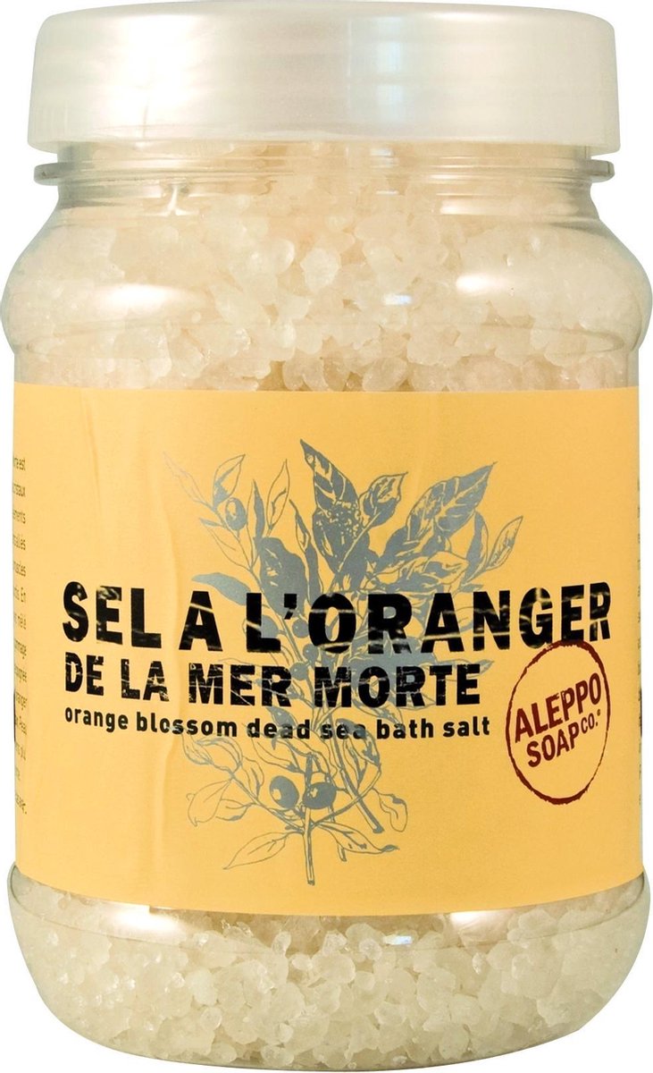 Goedkoopste Aleppo Soap Co. Badzout Fleur D'Oranger Orange Blossom Dead Sea Bath Salt Bath & Body Scrub 500gr