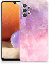 Telefoonhoesje Samsung Galaxy A32 4G | A32 5G Enterprise Editie Silicone Back Cover Pink Purple Paint