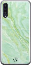 Samsung Galaxy A50 siliconen hoesje - Marmer Limegroen - Soft Case Telefoonhoesje - Groen - Marmer