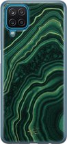 Samsung Galaxy A12 siliconen hoesje - Agate groen - Soft Case Telefoonhoesje - Groen - Print
