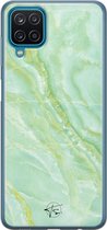 Samsung Galaxy A12 siliconen hoesje - Marmer Limegroen - Soft Case Telefoonhoesje - Groen - Marmer