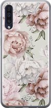 Samsung Galaxy A50 siliconen hoesje - Klassieke bloemen - Soft Case Telefoonhoesje - Beige - Bloemen