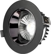 LED Spot - Inbouwspot - Nicron Coba - 10W - Warm Wit 3000K - Rond - Mat Zwart - Aluminium