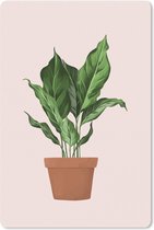 Muismat - Mousepad - Plant - Bloempot - Pastel - 18x27 cm - Muismatten