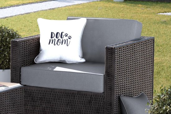 Coussins d'extérieur - Jardin - Citation Maman chien sur fond rose - 40x40 cm