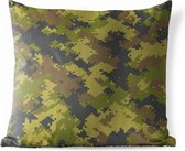 Buitenkussens - Tuin - Geïllustreerd camouflage patroon van pixels - 45x45 cm