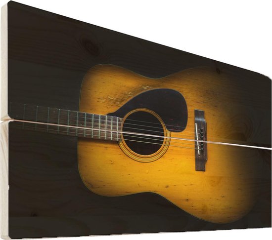 Botanist omverwerping St Akoestische gitaar op hout - 90x60 - Oude akoestische gitaar op een  donkere... | bol.com