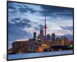 Poster in lijst - Fotolijst 60x40 cm - Posters - Wolken tijdens de schemering boven Toronto in Canada - Posterlijst zwart - Decoratie - Wanddecoratie woonkamer - Muurdecoratie slaapkamer