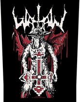 Watain Inverted Cross Motief Grote Rug Patch Zwart/Wit/Rood- Officiële Merchandise