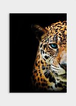 Poster Blue Eyes Leopard - Papier - Meerdere Afmetingen & Prijzen | Wanddecoratie - Interieur - Art - Wonen - Schilderij - Kunst