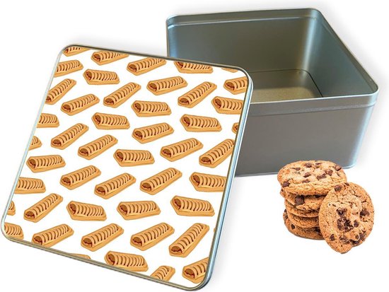 Boîte à biscuits Frikandel Rolls Square - Boîte de rangement 20x20x10 cm |  bol.com