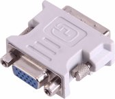 DVI-I mannetje Dual-Link 24 + 5-naar-15-pins VGA Vrouwelijke Videomonitor Adapter Converter (grijs)